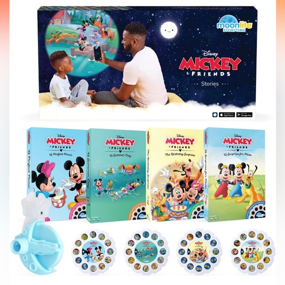 Moonlite Storytime Projector Featuring 4 Disney Mickey & Friends Stories *NEW* - Picture 2 of 9